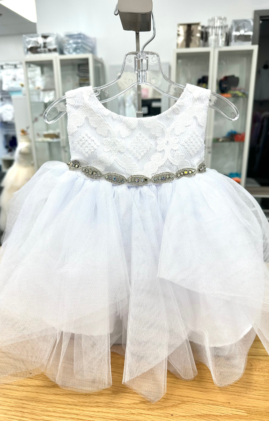 Isabella Baby Dress: WHITE