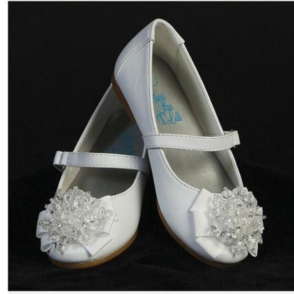 Anna Flat Shoes for Girls: WHITE