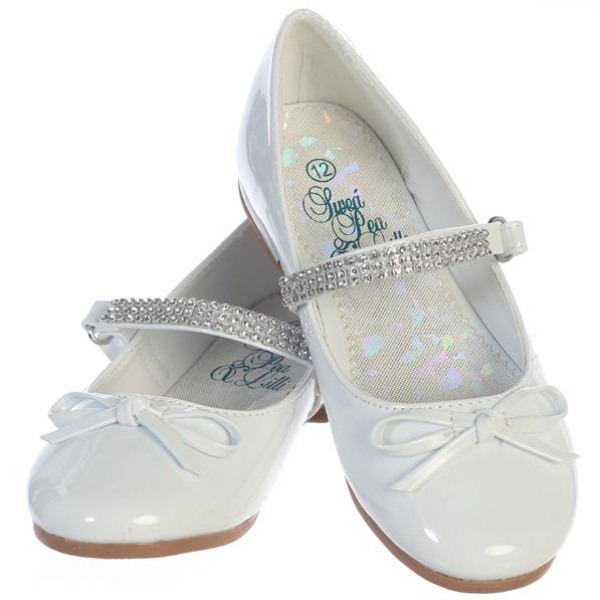 Summer Flat Shoes for Girls: WHITE PATENT