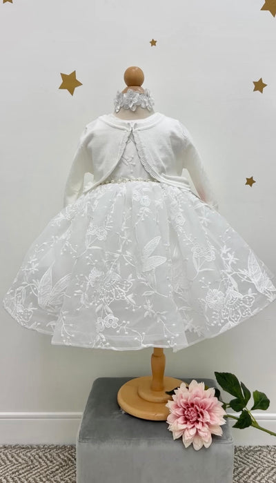 Sienna Lace Dress: White