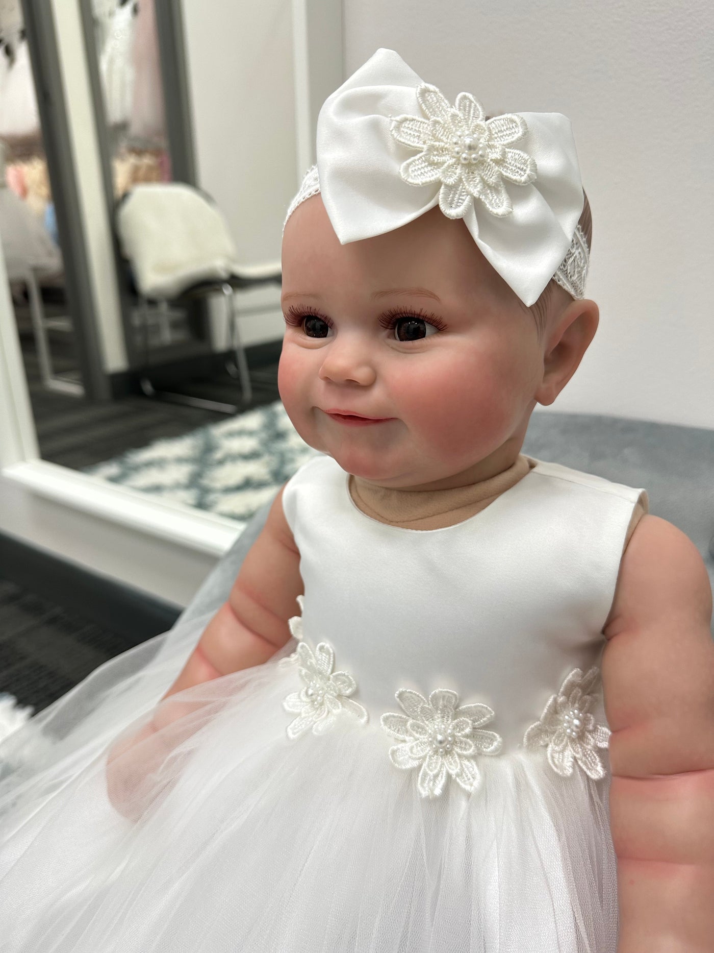 Paige Baby Girl Dress: Off-White