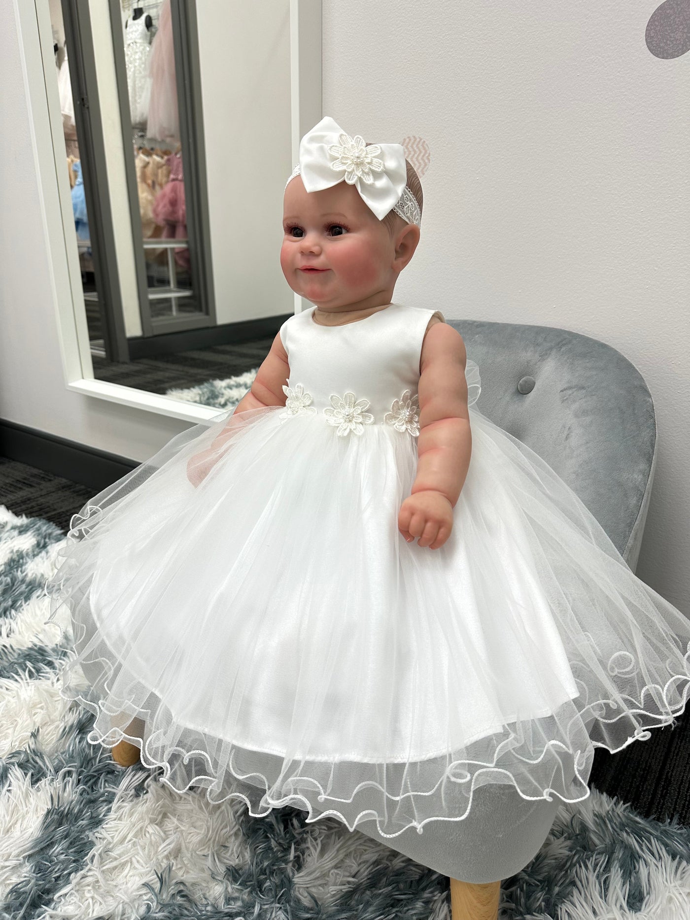 Paige Baby Girl Dress: Off-White