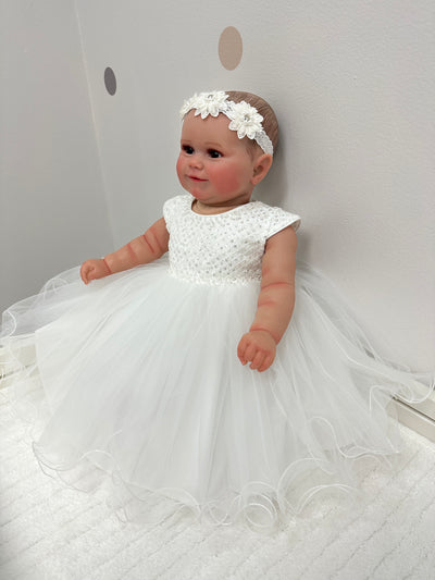 Jaden Baby Dress: OFF-WHITE