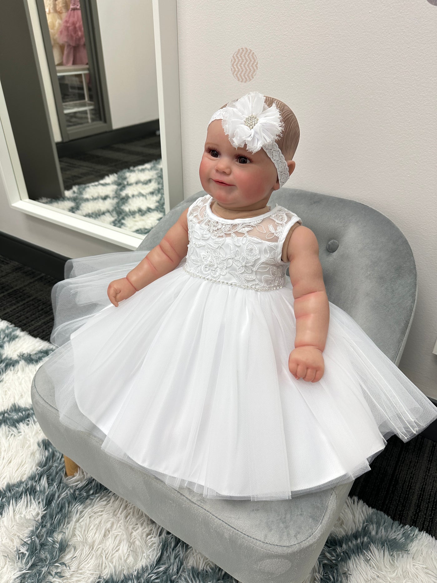 Josefina Baby Dress: WHITE