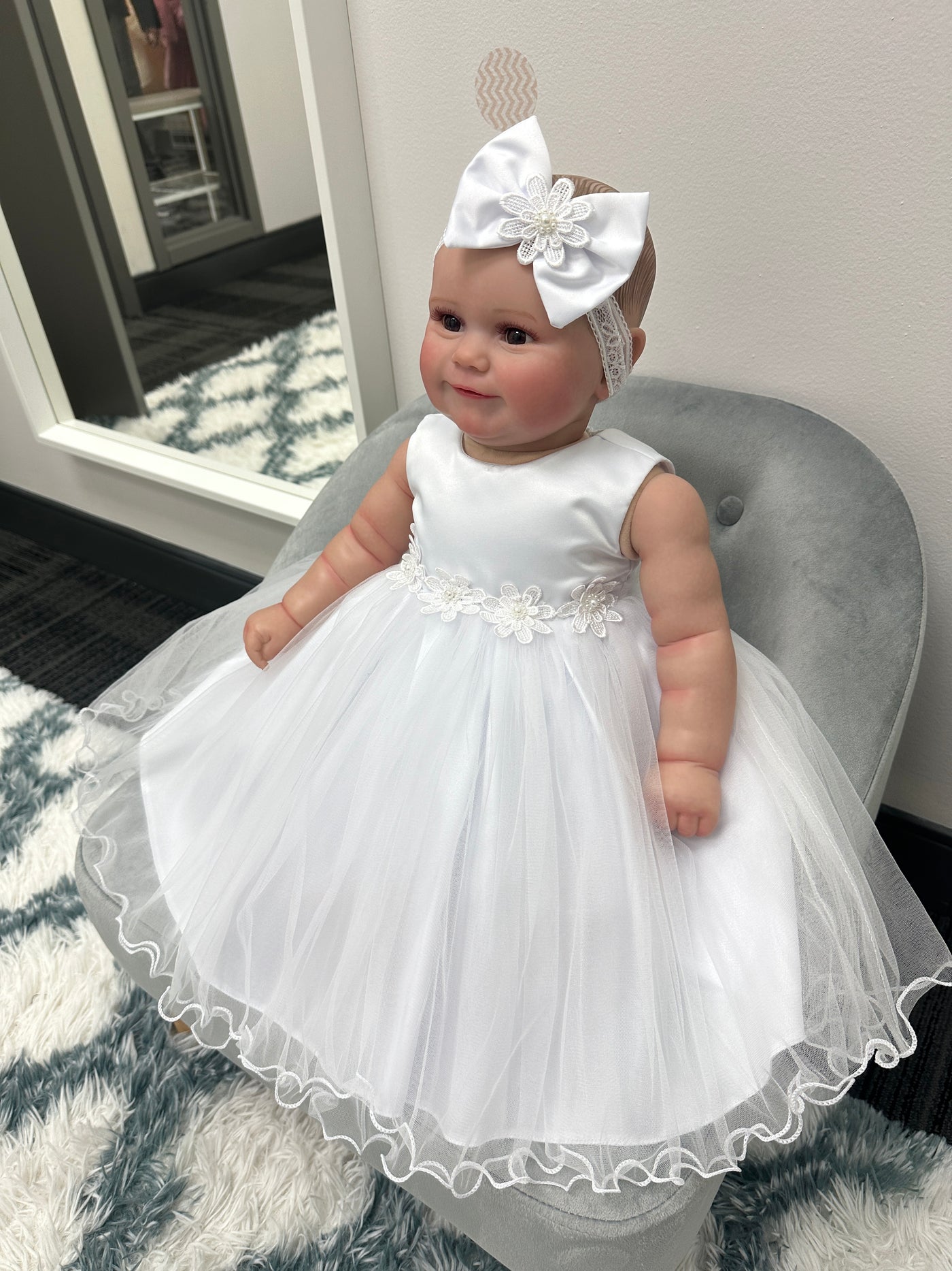 Paige Baby  Girl Dress: WHITE