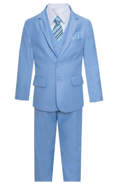 Harry 5pc Boys Suit: Sky Blue (Slim Fit)