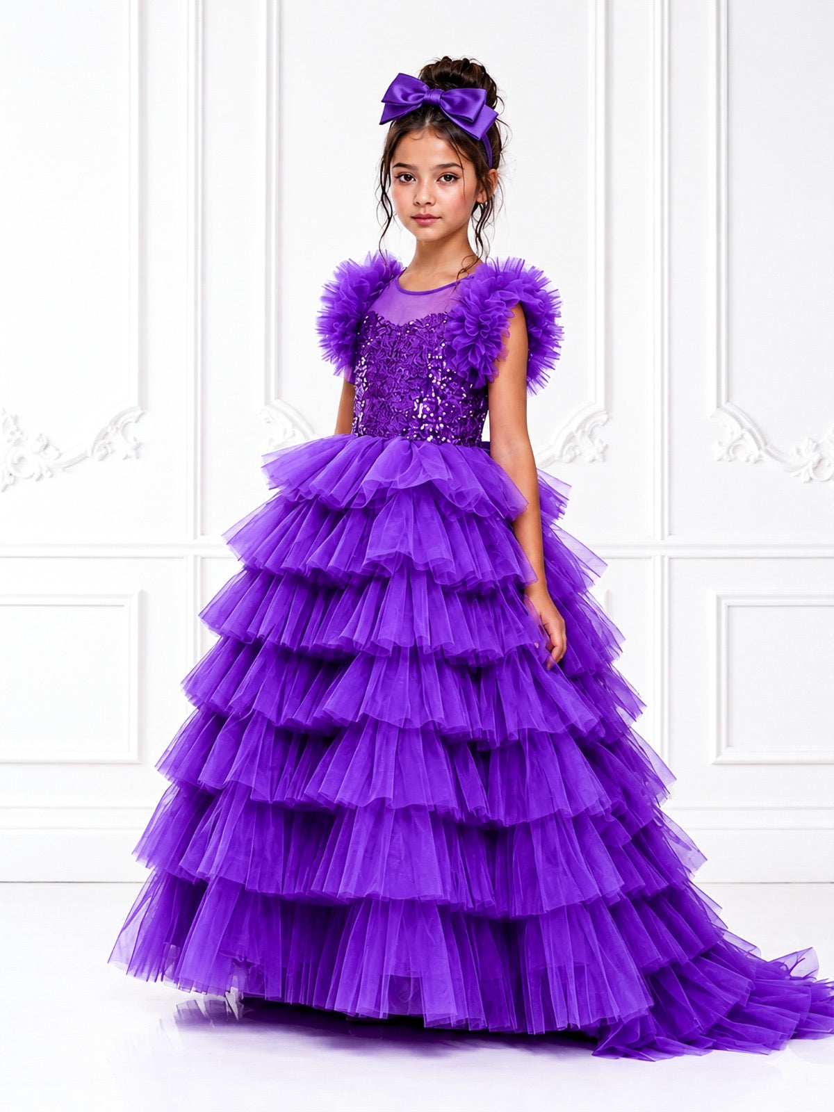 13th birthday dress for girls Purple Dresses Years Outfit Year Girl 10th Birthday Dress, Birthday Dress, Gown Need a rush order best-sellers Strappy Tiered Frill Asymmetric Size:7-8 Y