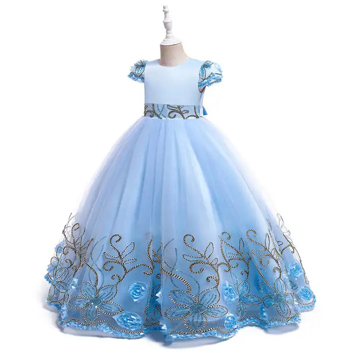 Margo Floor Length Dress: PALE BLUE
