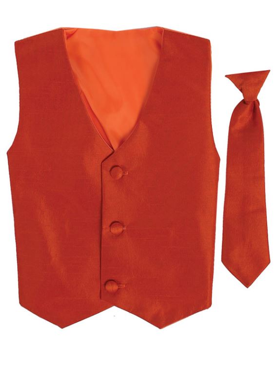 Poly Silk Vest Set: Burnt Orange