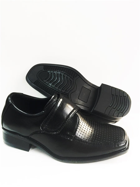 Alex Dress Shoes with Velcro for Boys: BLACK