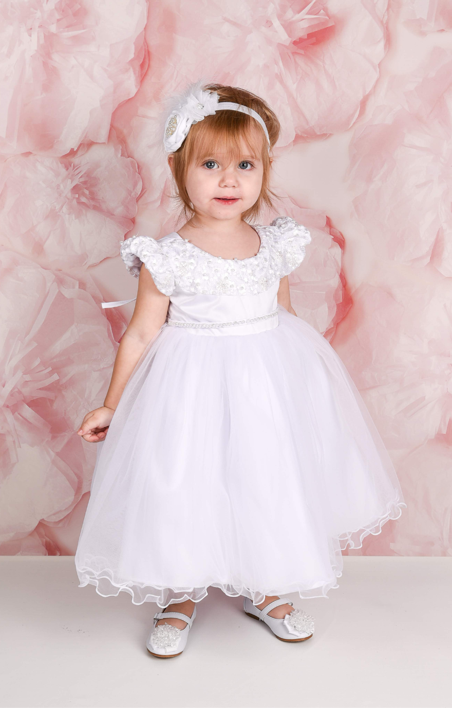 Quinn Baby Dress: WHITE