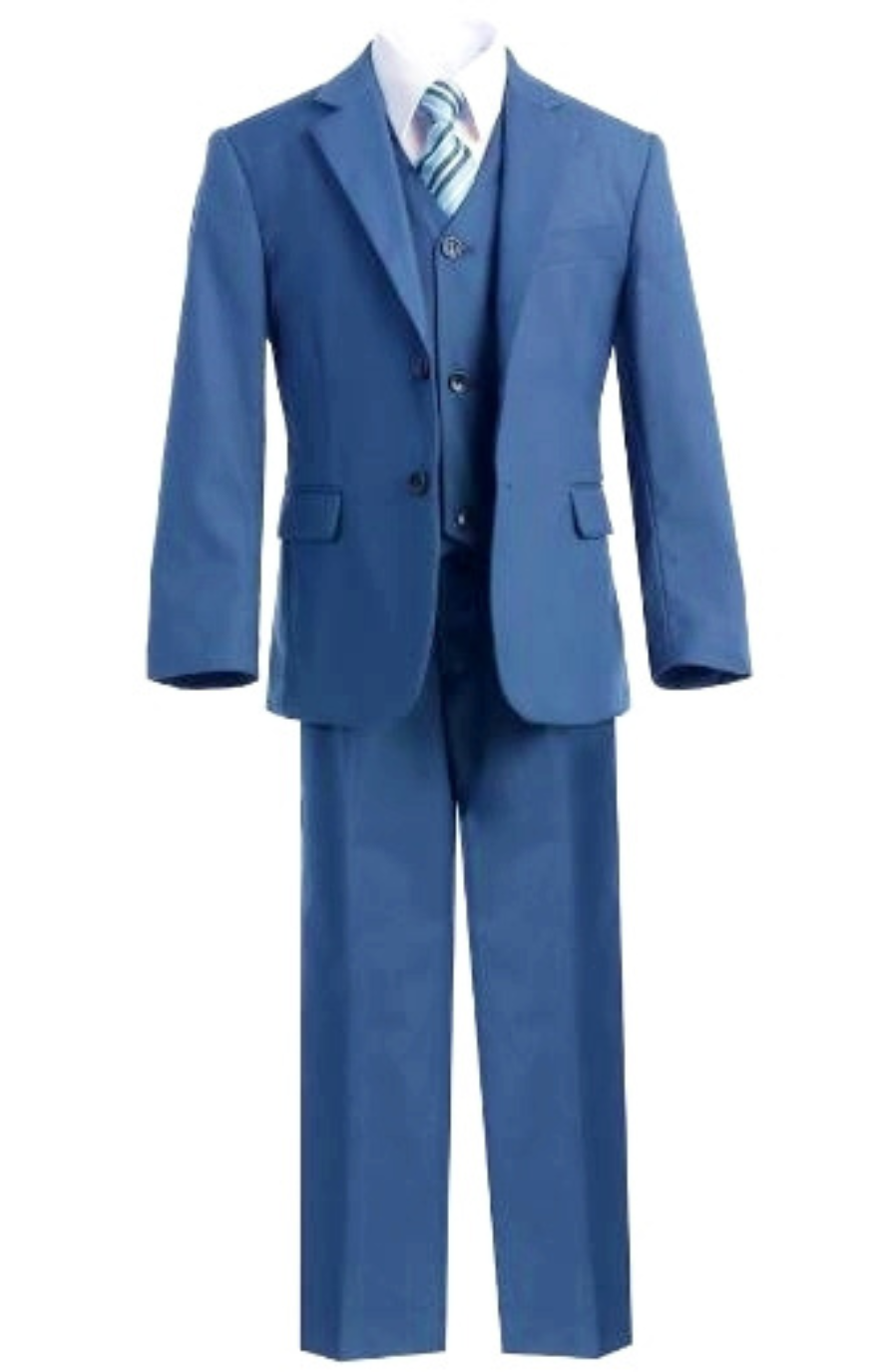 Harry 5pc Boys Suit: OCEAN BLUE (Slim Fit)