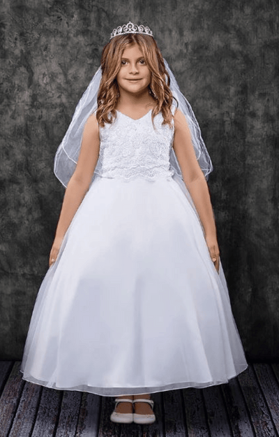 Lara Tea Length Dress: WHITE