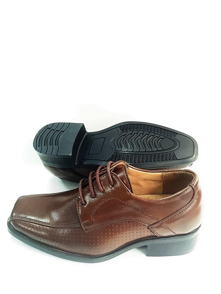 Josh Dress Shoes with Laces for Boys: BROWN