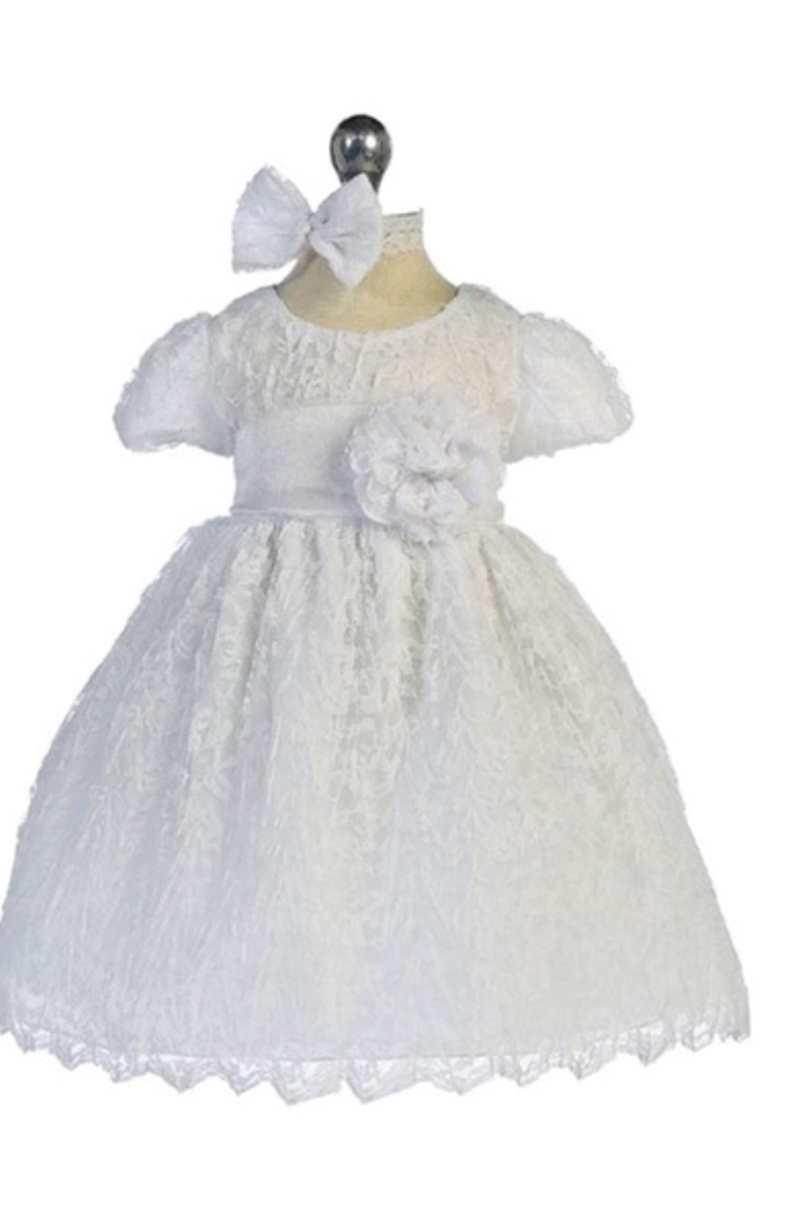 Lizzy Baby Dress: WHITE