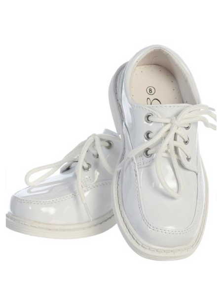 Jackie 928 Boys Shoes: Patent WHITE