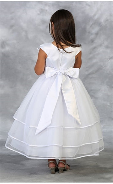 Virginia Satin Dress: WHITE