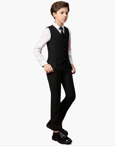 Noah 5pc Boys Suit: BLACK (Skinny Fit)
