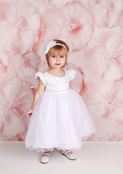 Quinn Baby Dress: WHITE