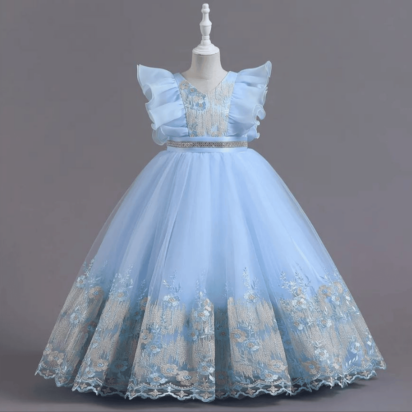 Amica Floor Length Dress: PALE BLUE