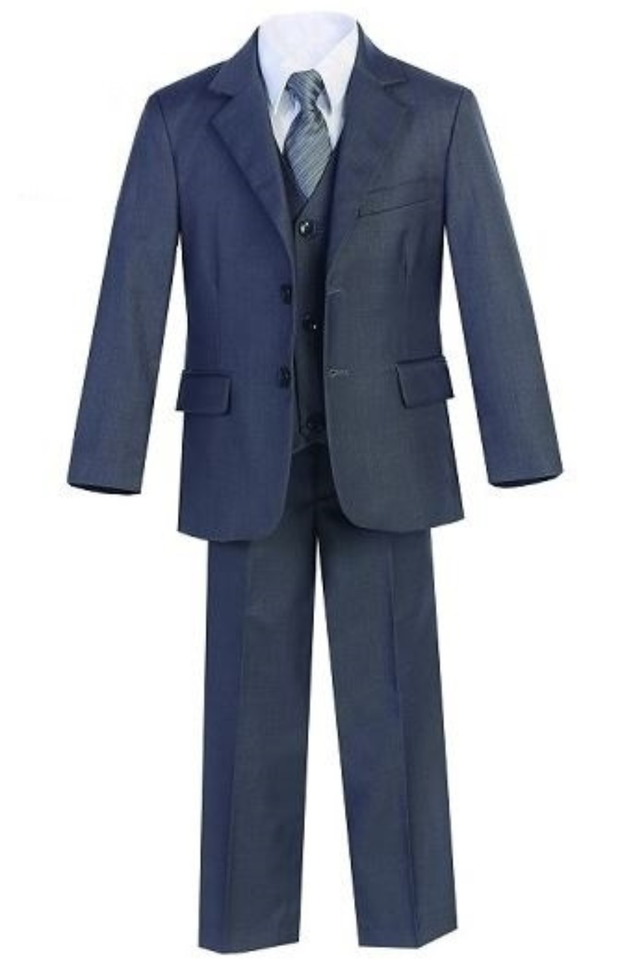 Harry 5pc Boys Suit: CHARCOAL (Slim Fit)