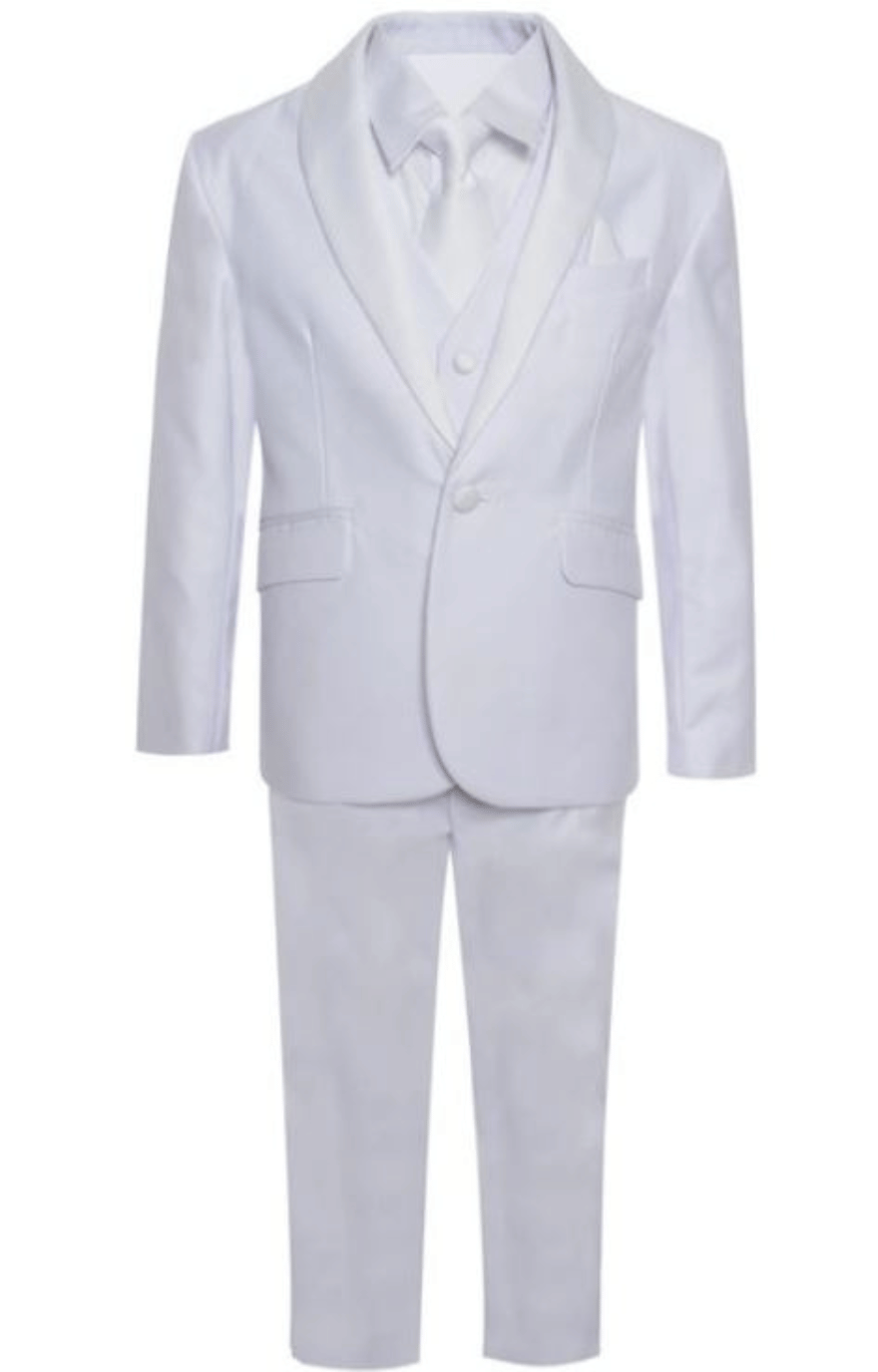 George 5pc Boys Tuxedo: WHITE (Slim Fit)