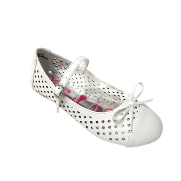Jazz Flat Shoes for Girls: WHITE