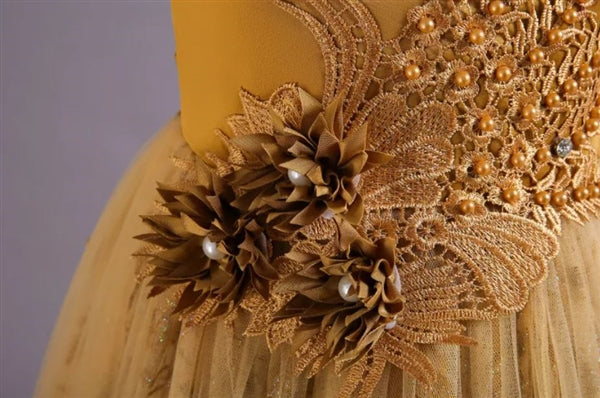 Patrice Long Dress: Gold