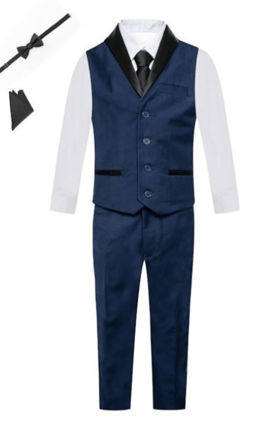 Owen Slim 6pc Tux Vest Set: NAVY