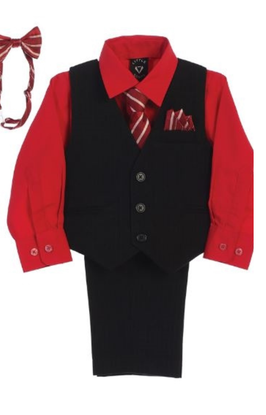 Lucas Boys Vest Set: RED