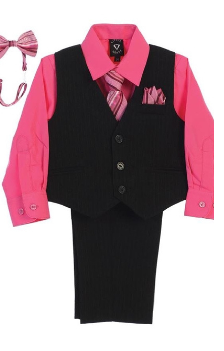 Lucas Boys Vest Set: FUCHSIA