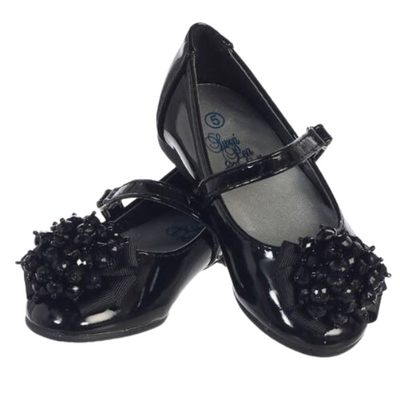 Anna Flat Shoes for Girls: PATENT BLACK