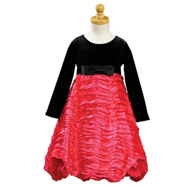 Yana Girls Dress: BLACK & FUCHSIA