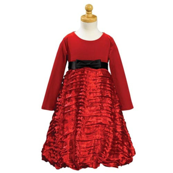 Yana Girls Dress: BLACK & RED