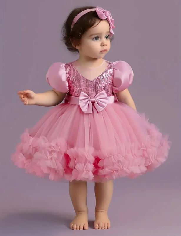 Lulu Baby Dress: Rose Pink