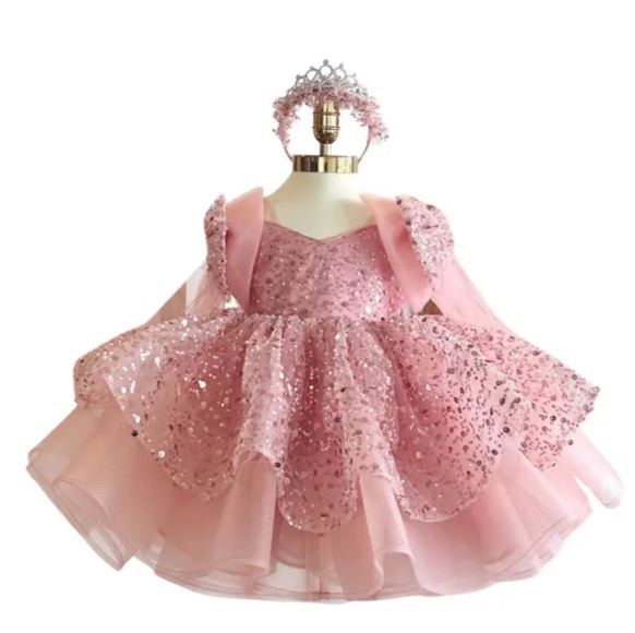 pink dress with ruffle Kearny Ruffle Maxi Dress main image 1