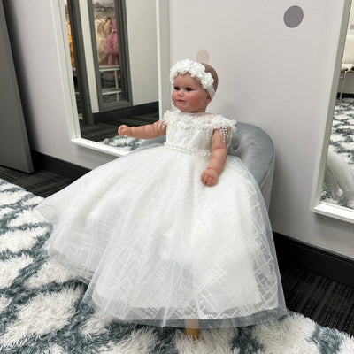 Stella Baptism Gown: OFF WHITE