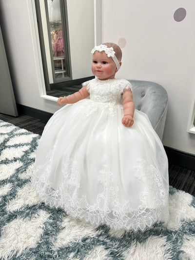 Marlowe Baptism Gown: OFF WHITE