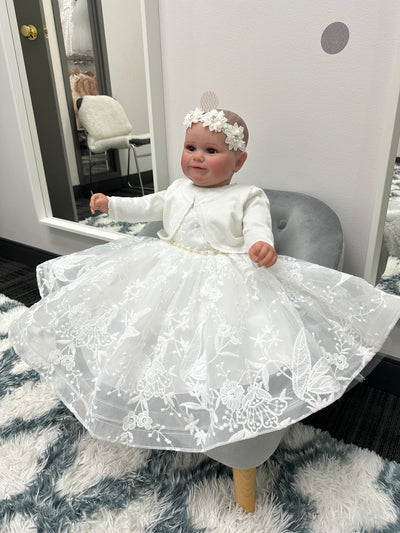 Sienna Lace Dress: White