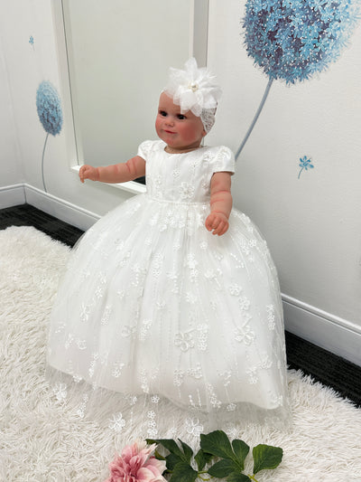 Elise Baptism Gown: WHITE