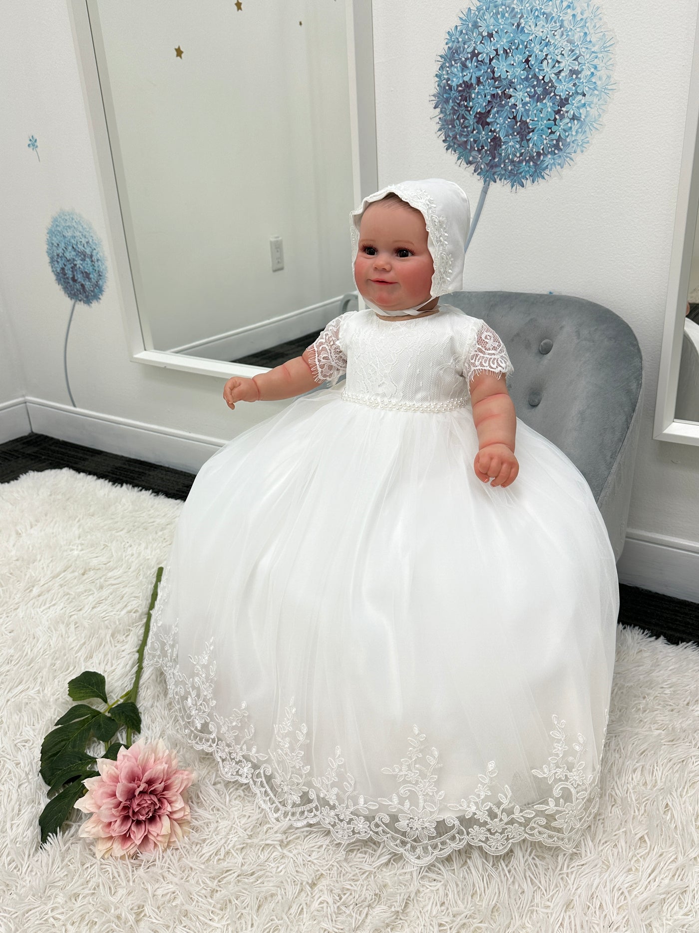 Chloe Baptism Gown: OFF WHITE