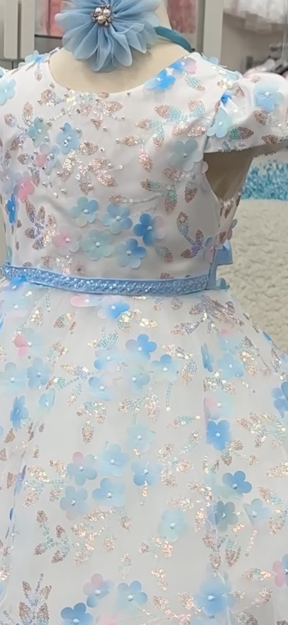 Eloise Dress: White & Blue