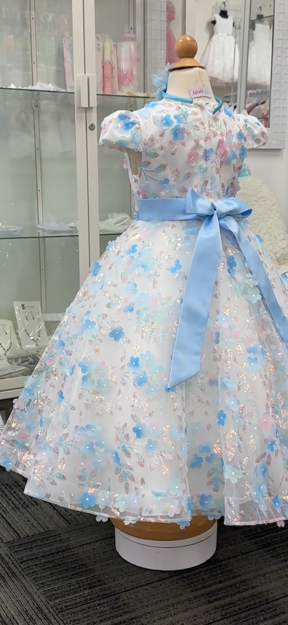 Eloise Dress: White & Blue