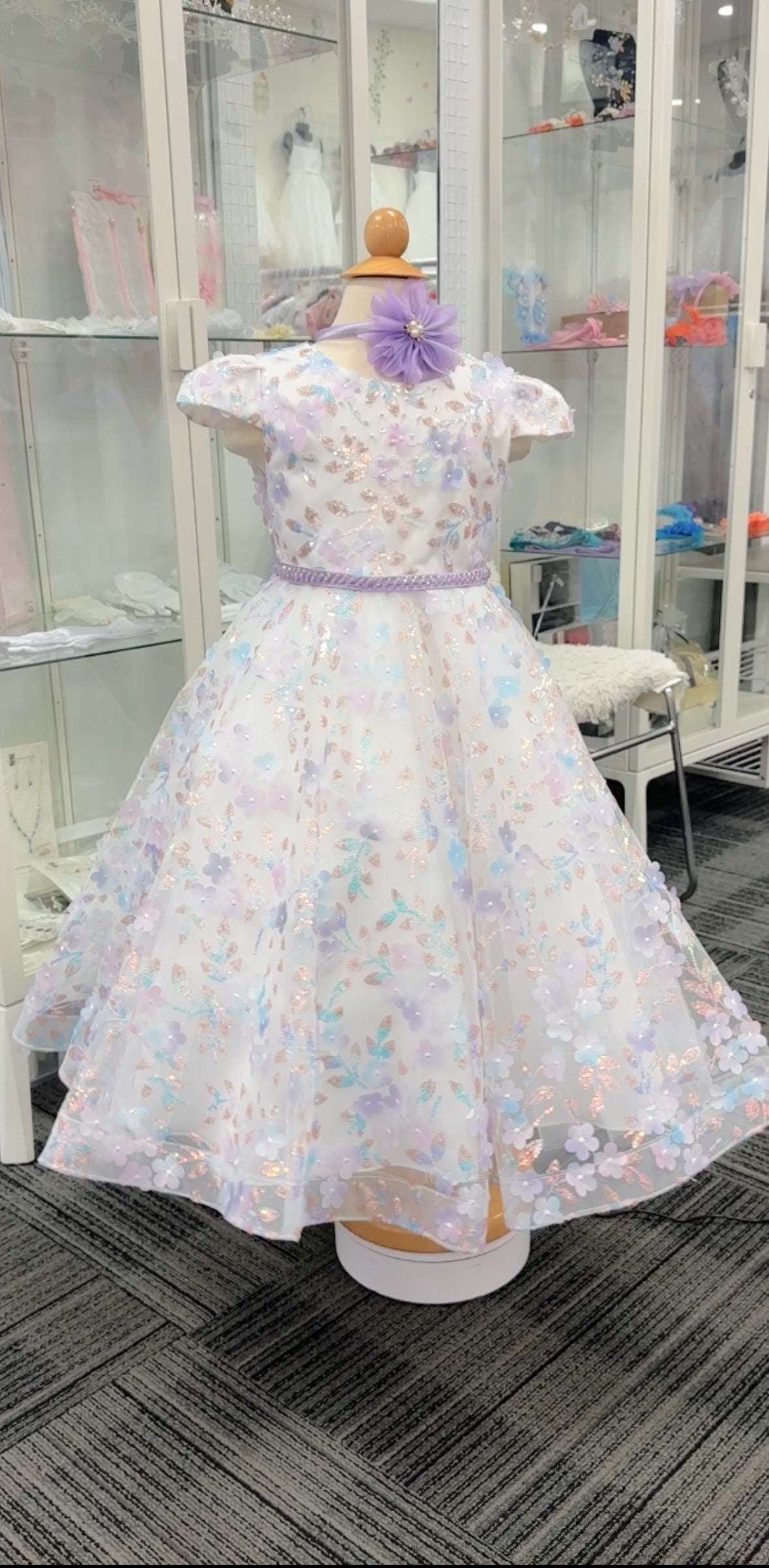 Eloise Dress: White & Lilac