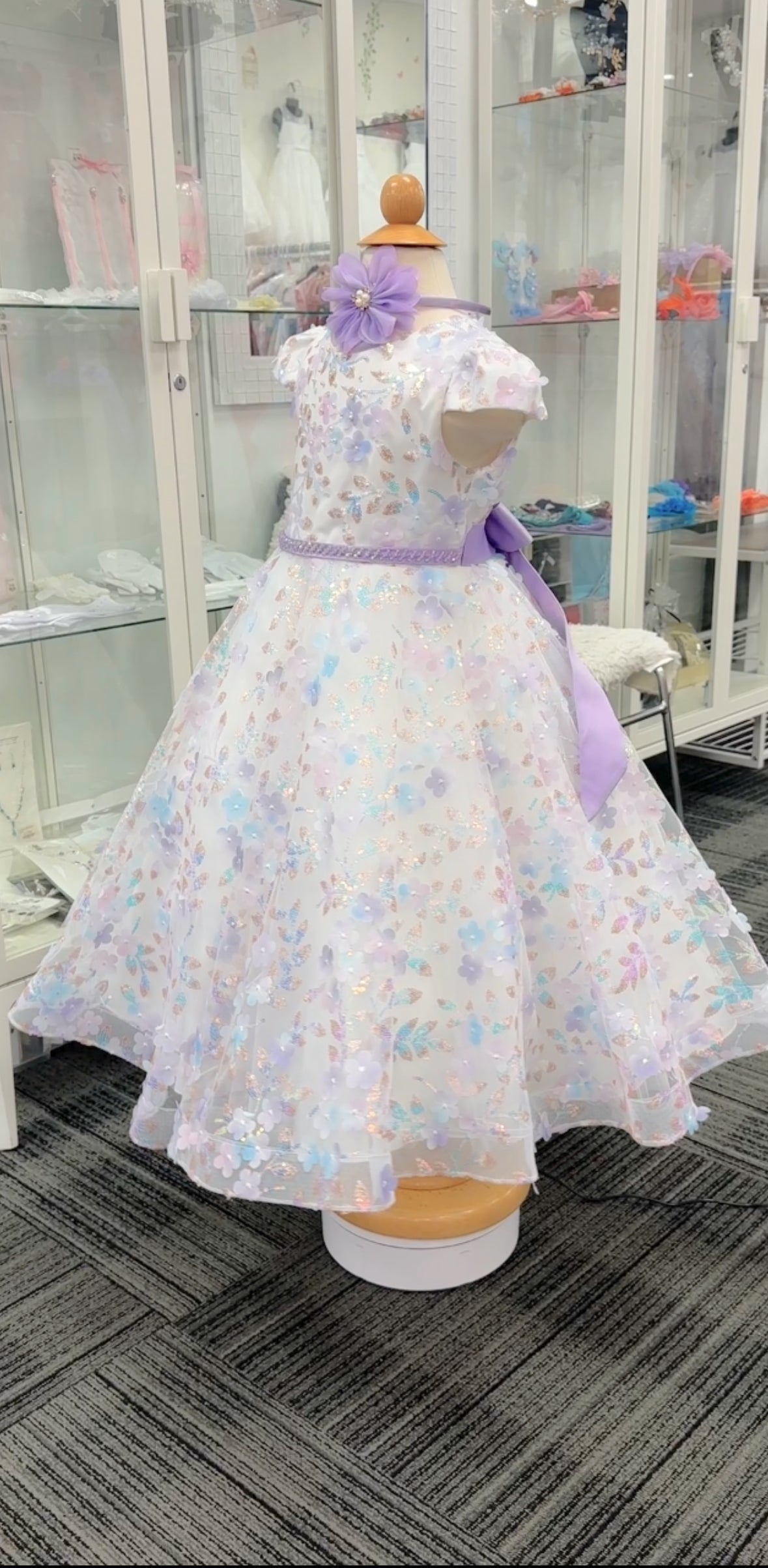 Eloise Dress: White & Lilac