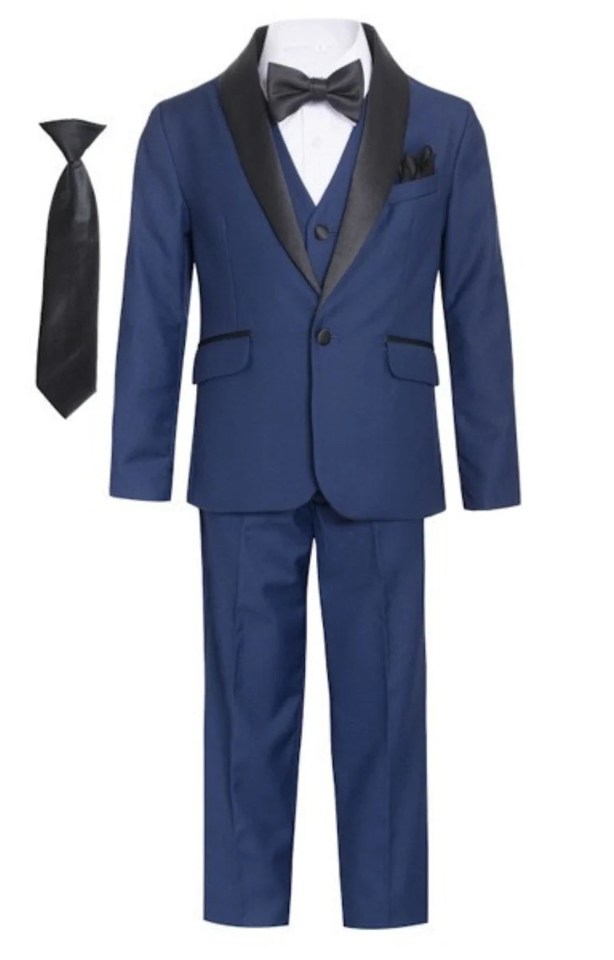 William 5 Piece Boys Tuxedo: Navy (Skinny Fit)