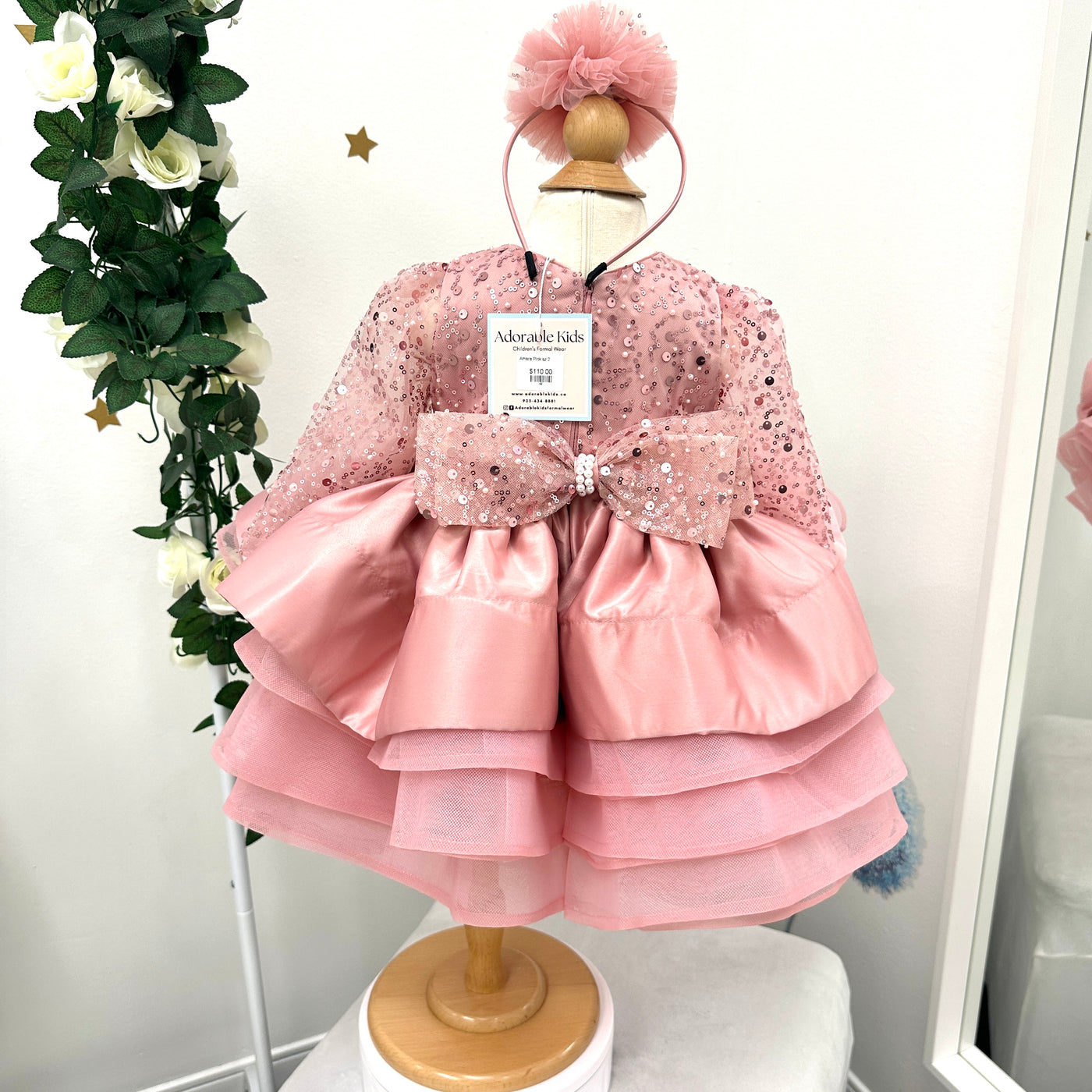 Amara Puffy Short  Dress: Rose Pink
