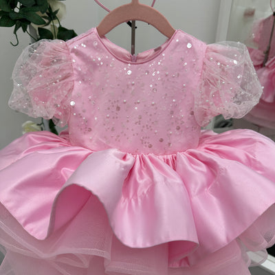 Ava Girls Party Dress: Pink
