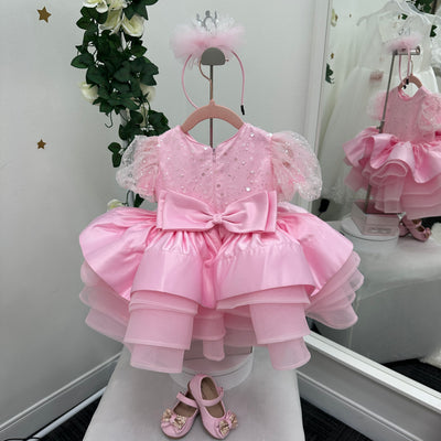 Ava Girls Party Dress: Pink