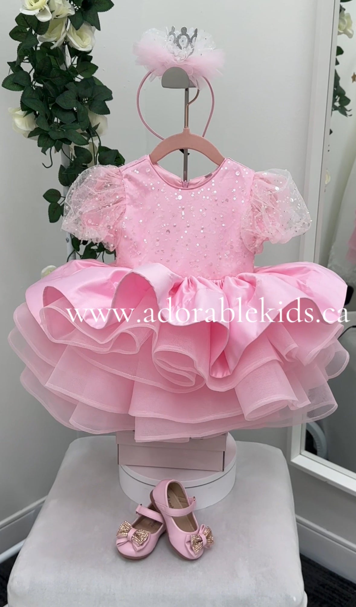 Ava Girls Party Dress: Pink